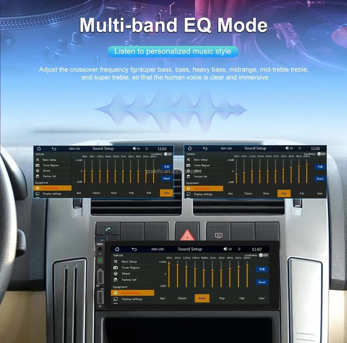 Rádio 1din 6,86" Android Auto e Carplay + Microfone NOVO