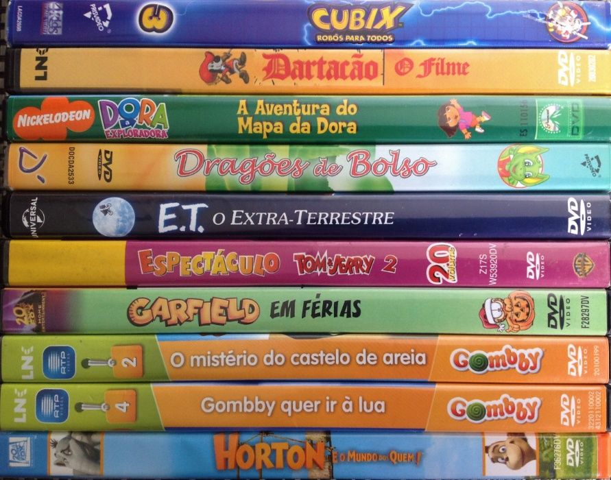 72 DVDs - ANIMAÇÃO - Raros - Como Novos