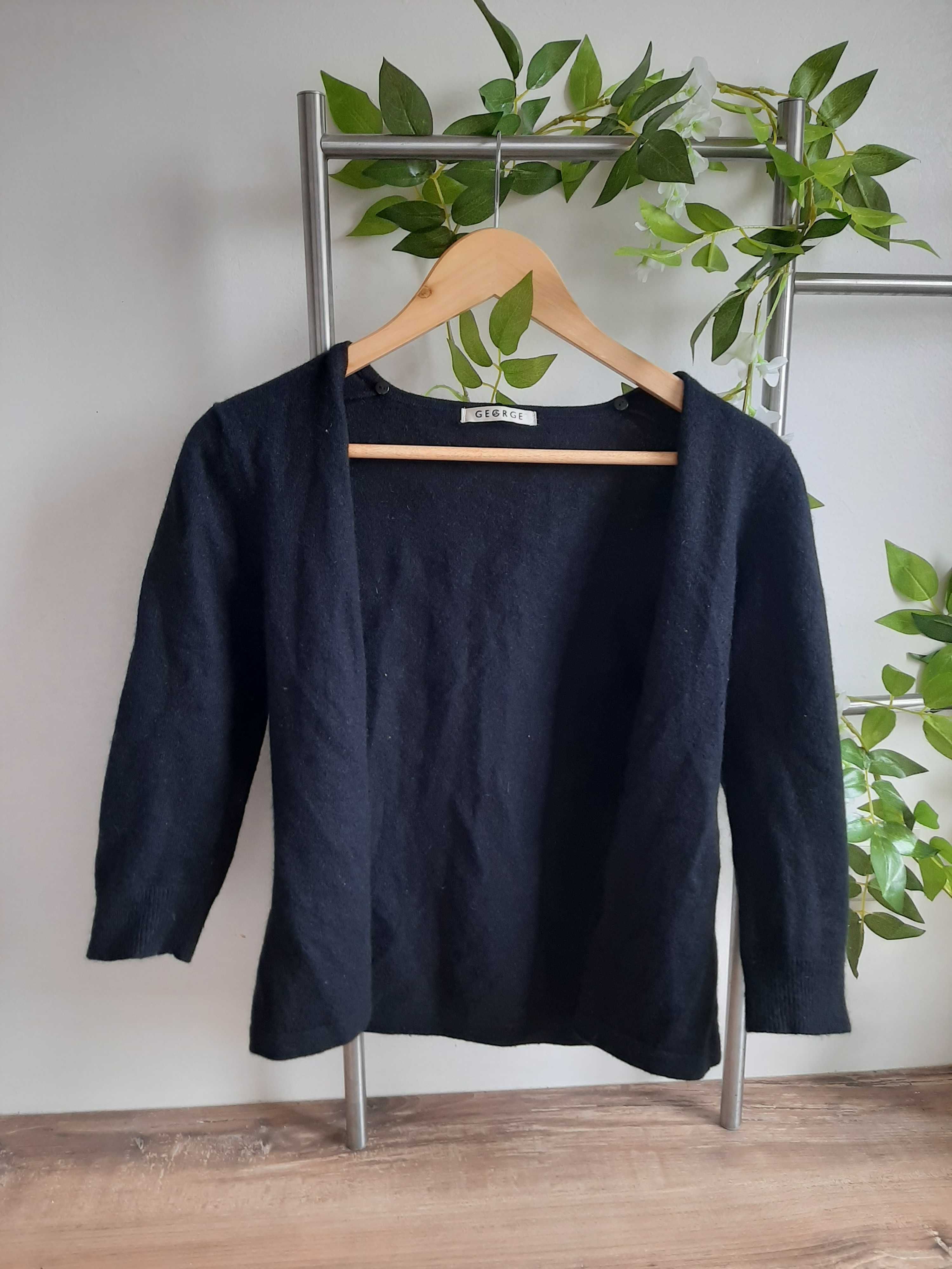 Kardigan sweter wełniany wełna basic minimalism czarny XS George