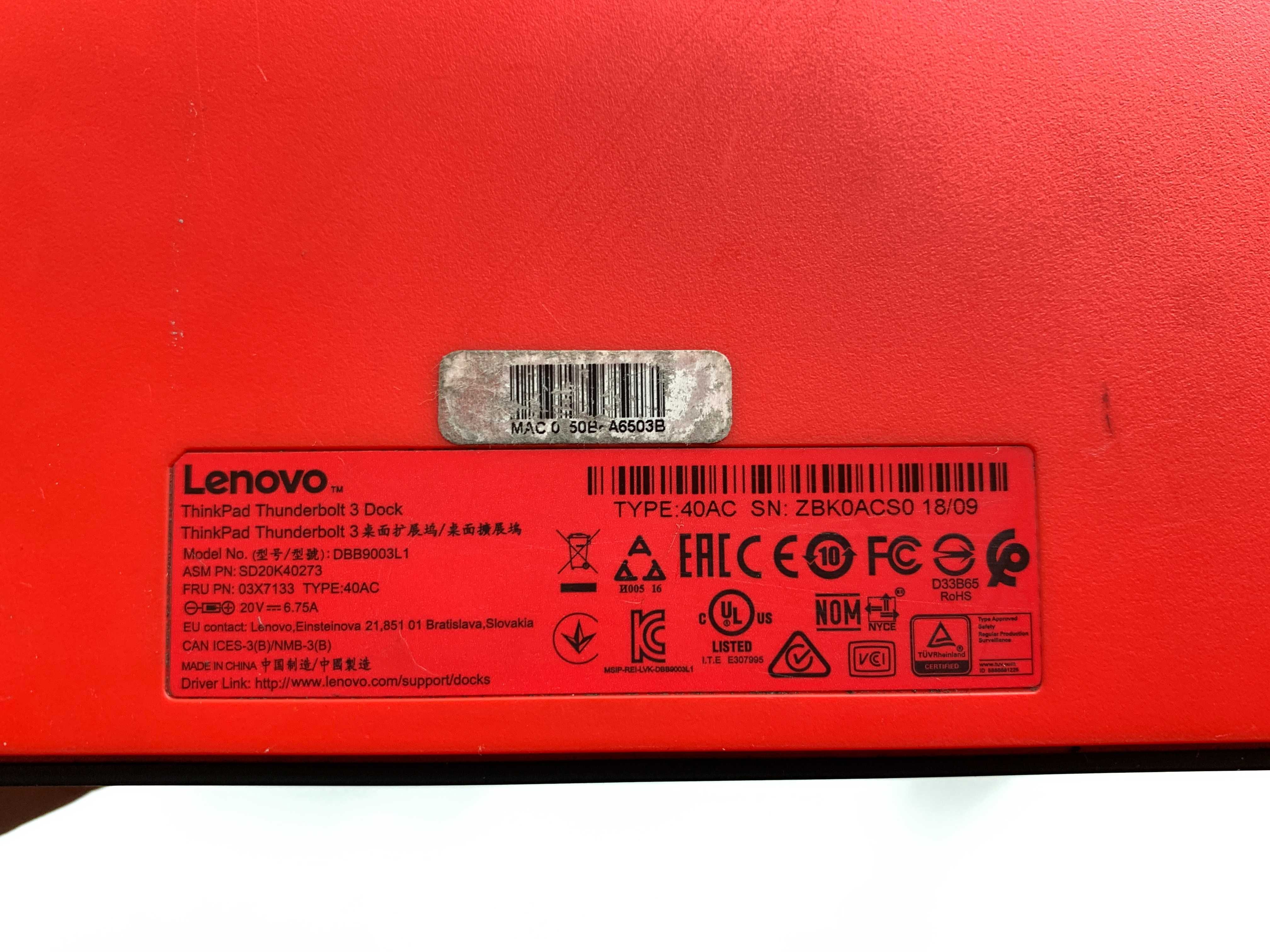 Док-станція Lenovo ThinkPad Thunderbolt 3 Dock