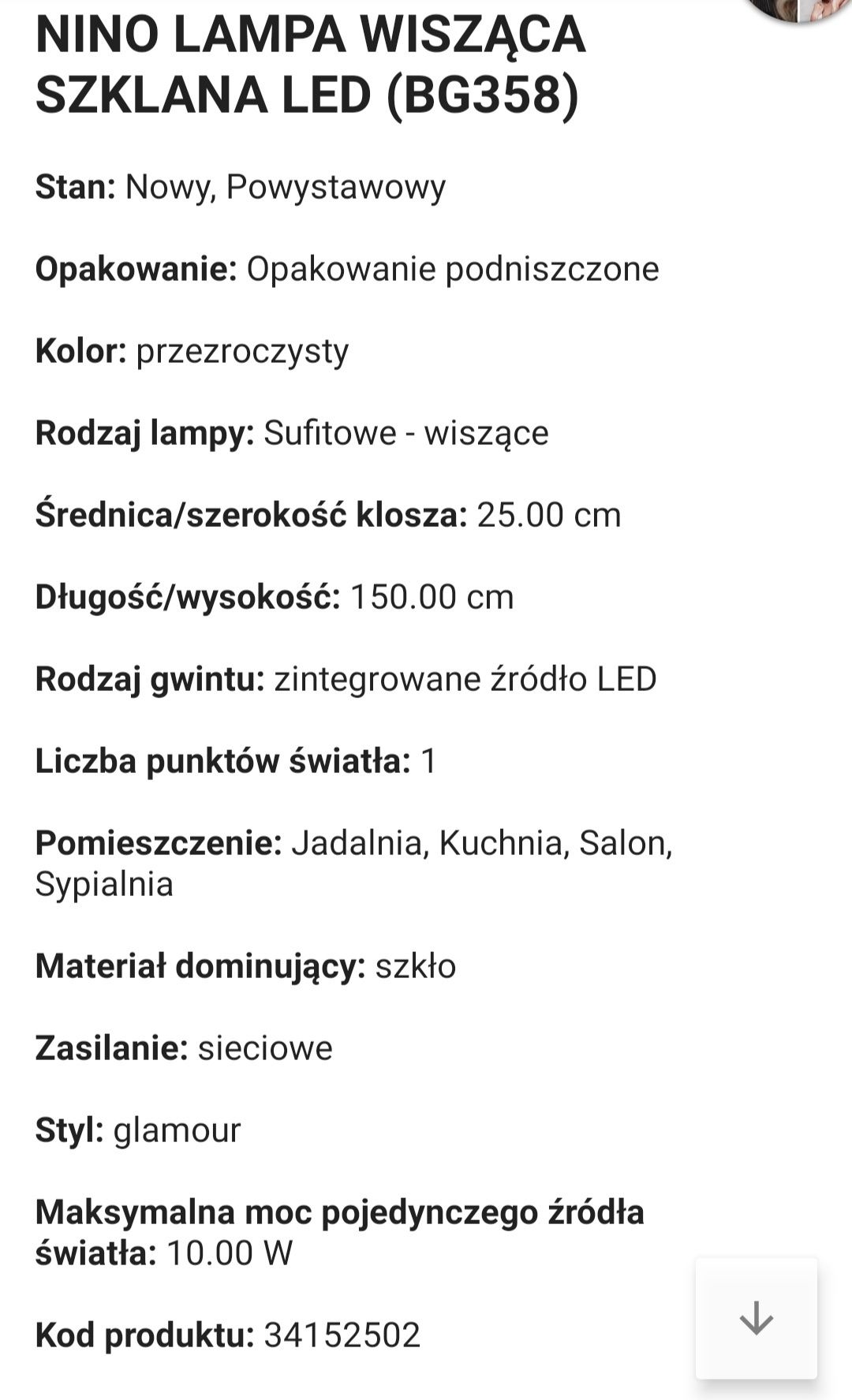 NOWA sufitowa lampa LED - szklana kula - średnia 25 cm