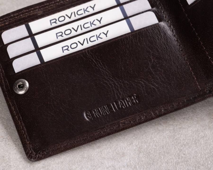 klasyczny, elegancki portfel męski ze skóry naturalnej - rovicky