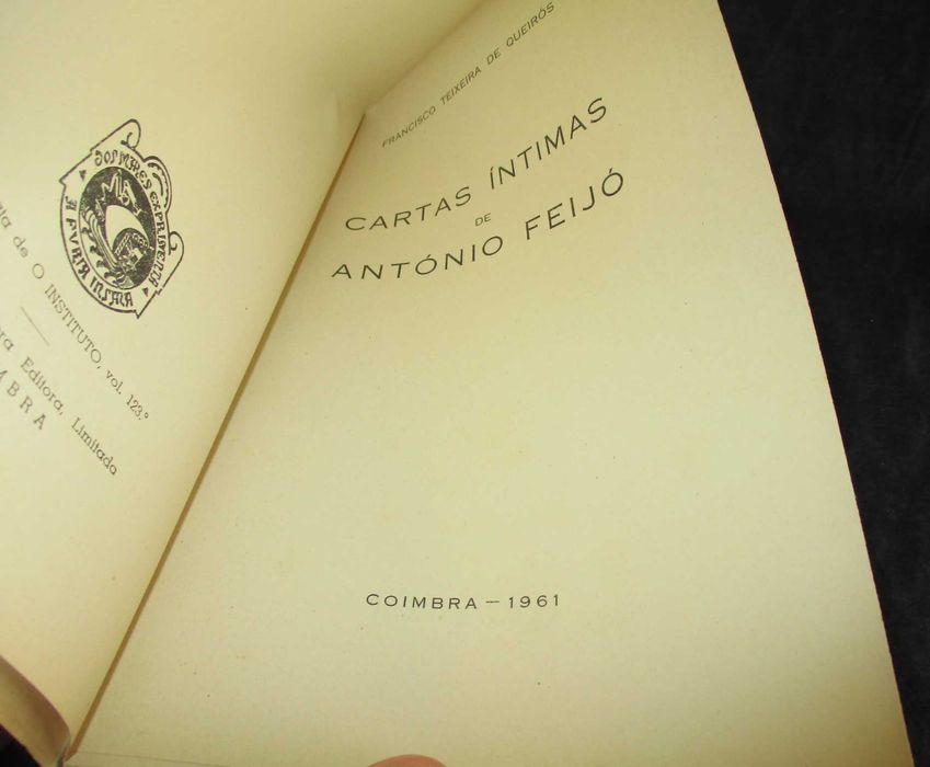 Livro Cartas Íntimas de António Feijó Francisco Teixeira de Queirós