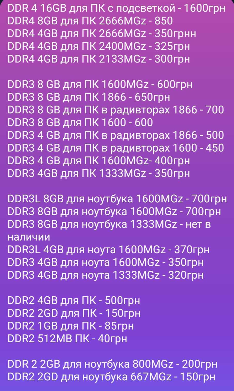 DDR3 8 ГБ ; ОЗУ ; DDR3L 8 GB ; Оперативная память ПК, ноутбука 1600MGz