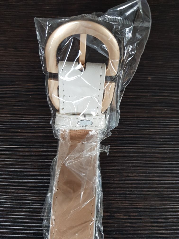 Pasek biały damski 100 cm