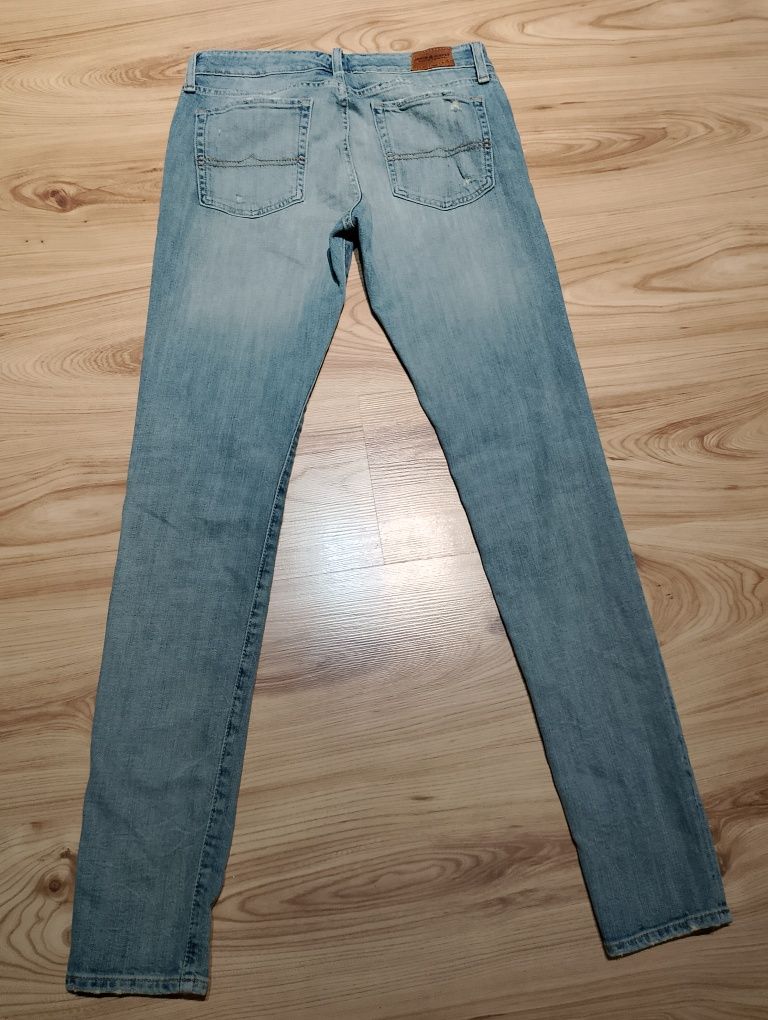 Niebieskie Damskie Spodnie Jeansowe Dżinsowe Z Przetarciami Denim&Supp