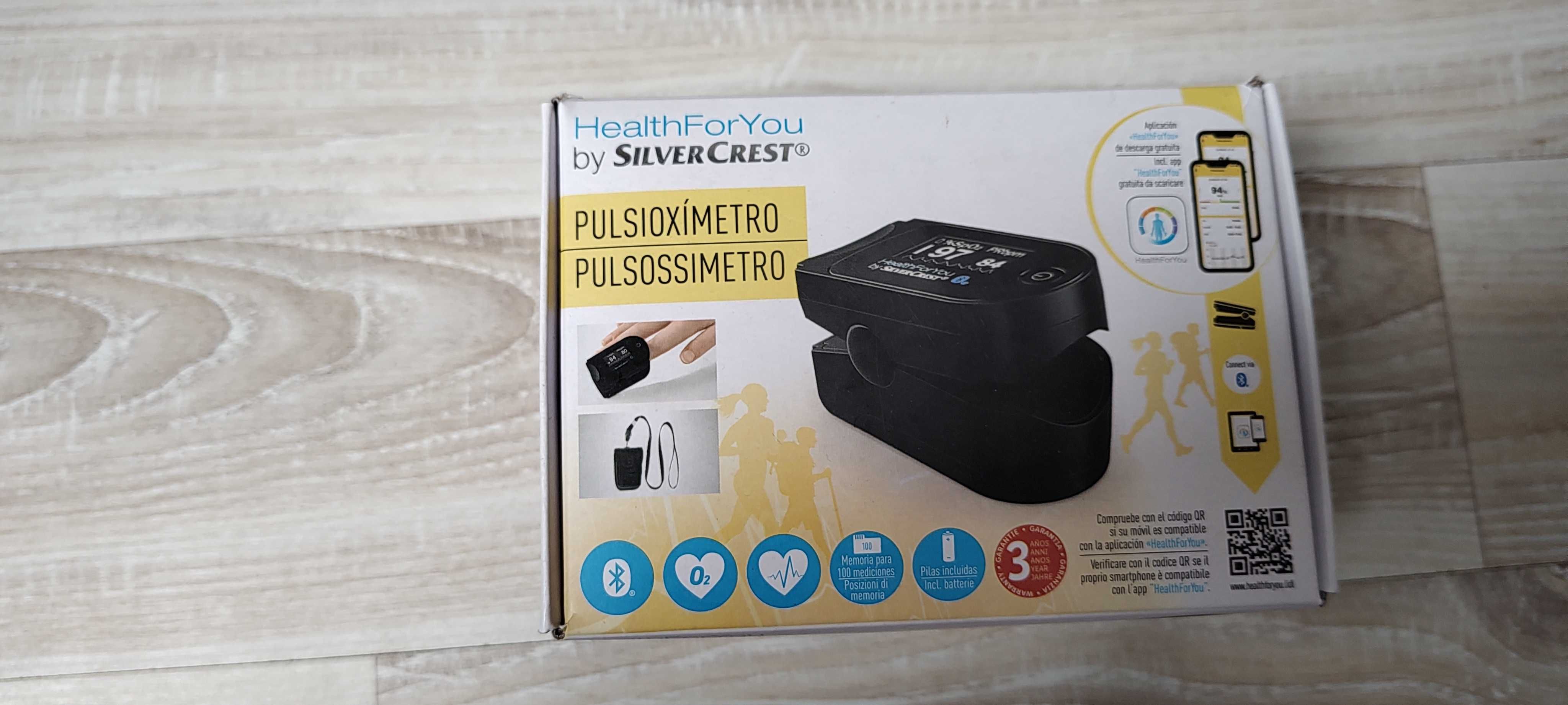 Silvercrest pulsoksymetr z bluetooth aplikacją i etui