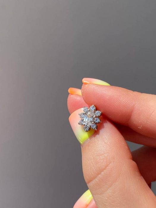 Сережки срібні з фіанітами