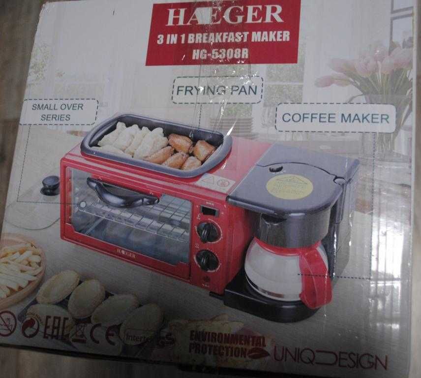 Електропіч духовка для сніданків, кавоварка, сковорода Haeger HG-5308