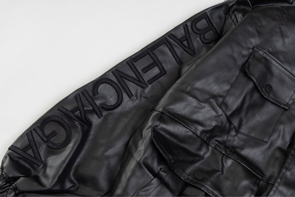 BALENCIAGA мужская куртка ветровка бомер кожаная