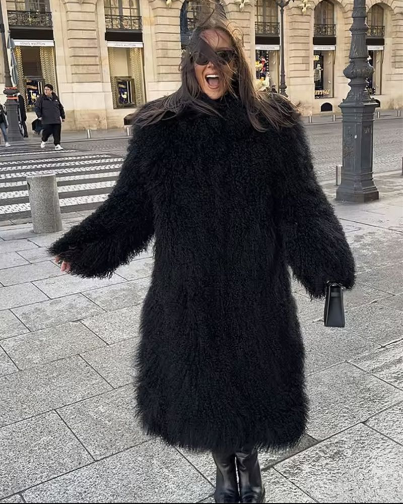 Kontantto plaszcz futro dlugie lama xs-xl