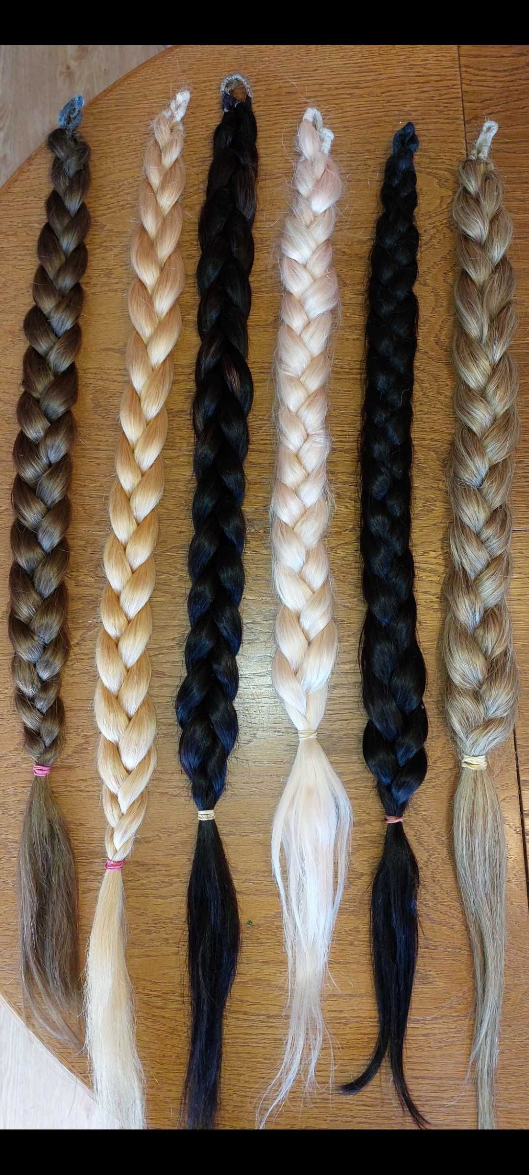 Piękne długie warkocze z ludzkich włosów ręcznie robione różne kolory