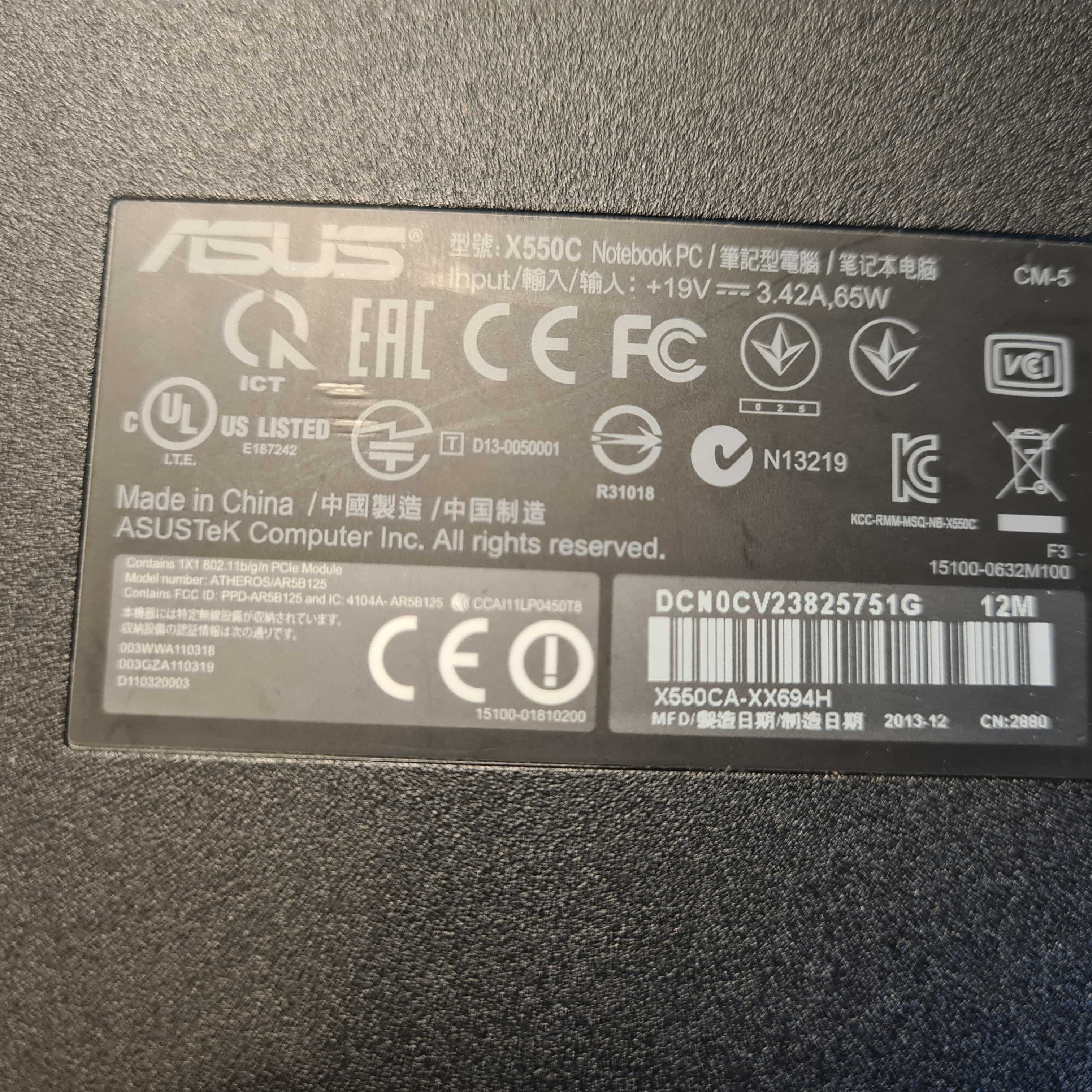 ASUS X550C - sprawny / na części lub w całości
