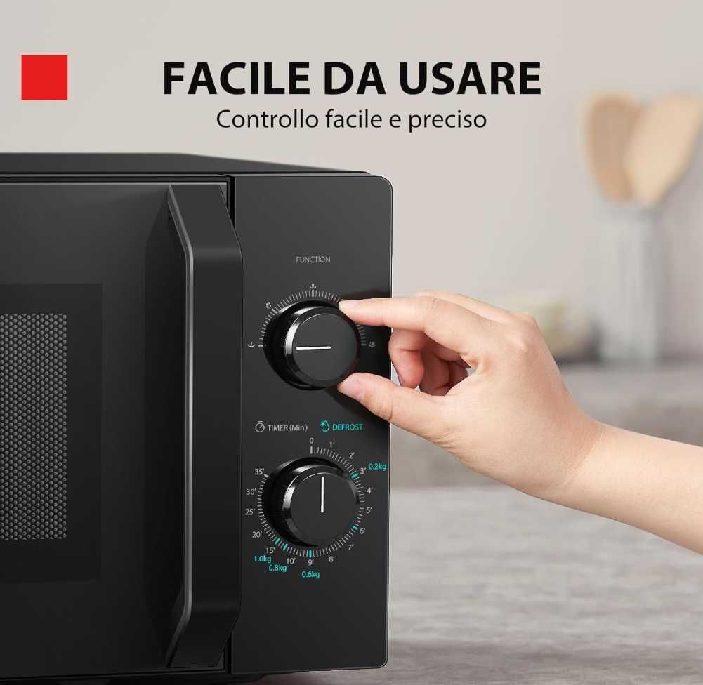 Toshiba Solo mikrofalówka 20 l, MW2-MM20PF(BK) 800W NOWA Z DEFEKTEM
