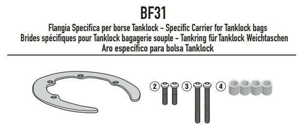 BF31 mocowanie BMW G310R i G310GS (17 > 20) - tanklock tankbag - NOWE