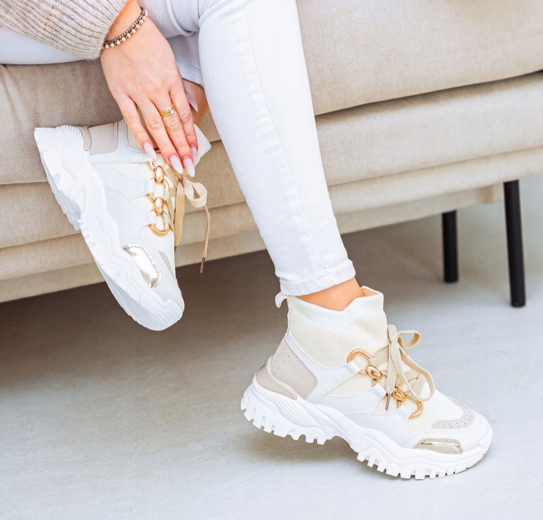 36 37 38 sneakersy 39 40 41 Adidasy za kostkę na grubej podeszwie lato