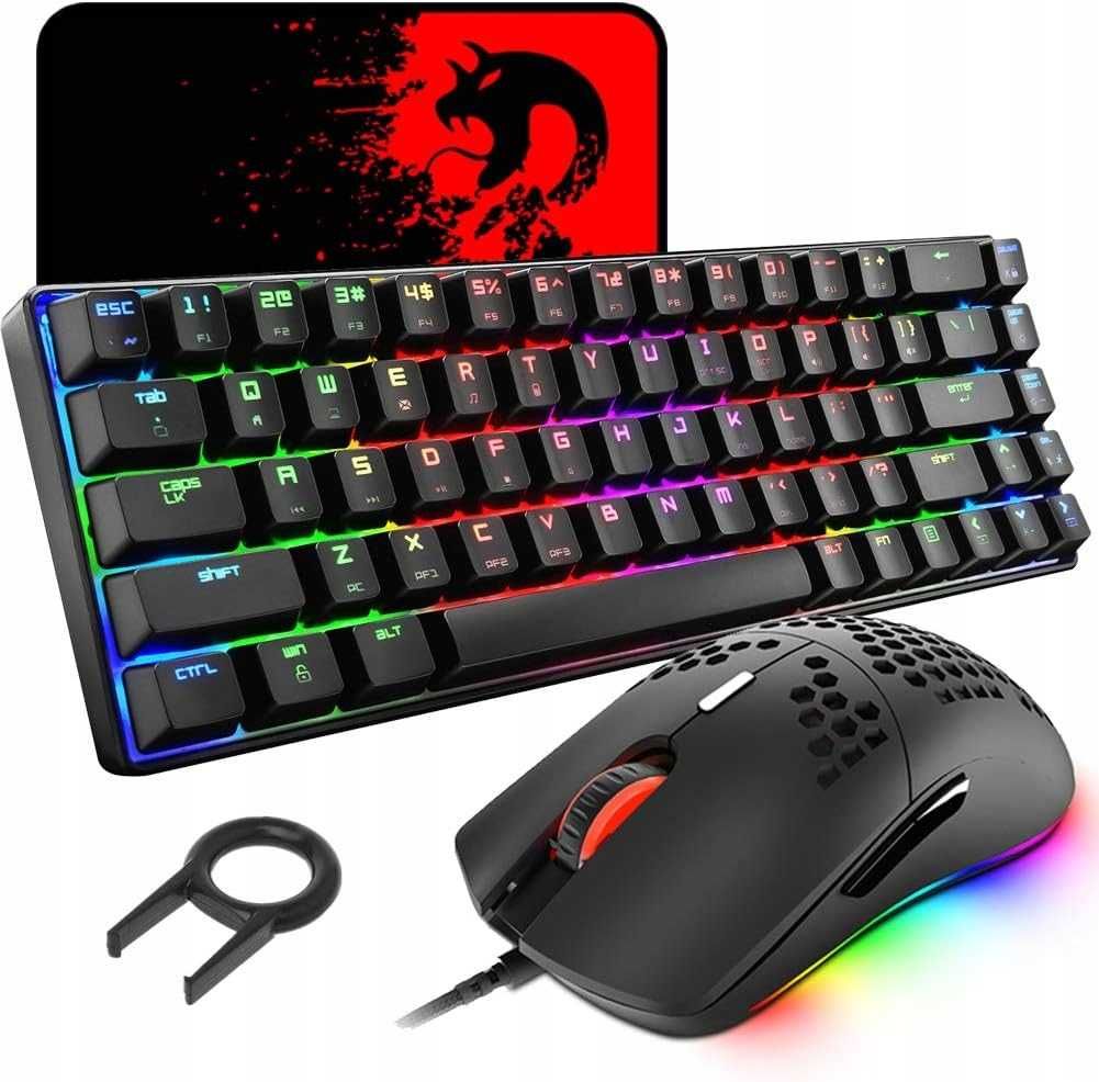Zestaw klawiatury i myszy 68 klawiszy, optyczna mysz Kabel USB QWERTY