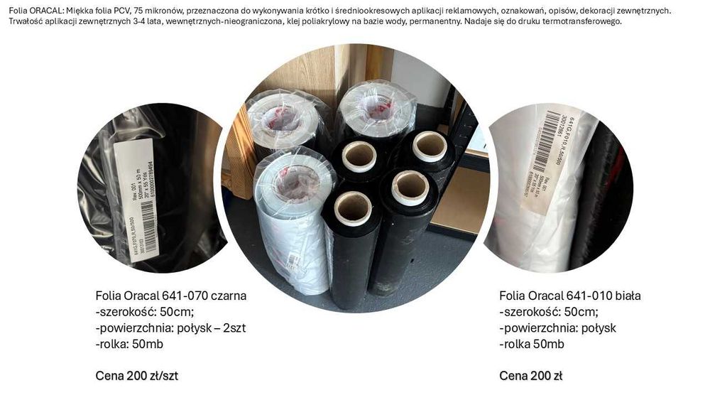 Folia Oracal 641-070 czarna i biała