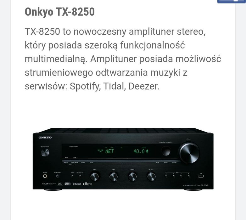 Amplituner stereo sieciowy Onkyo TX-8250 czarny