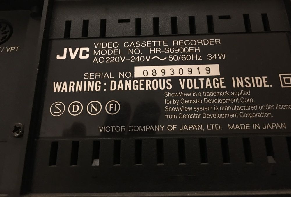 Vídeo profissional JVC SVHS