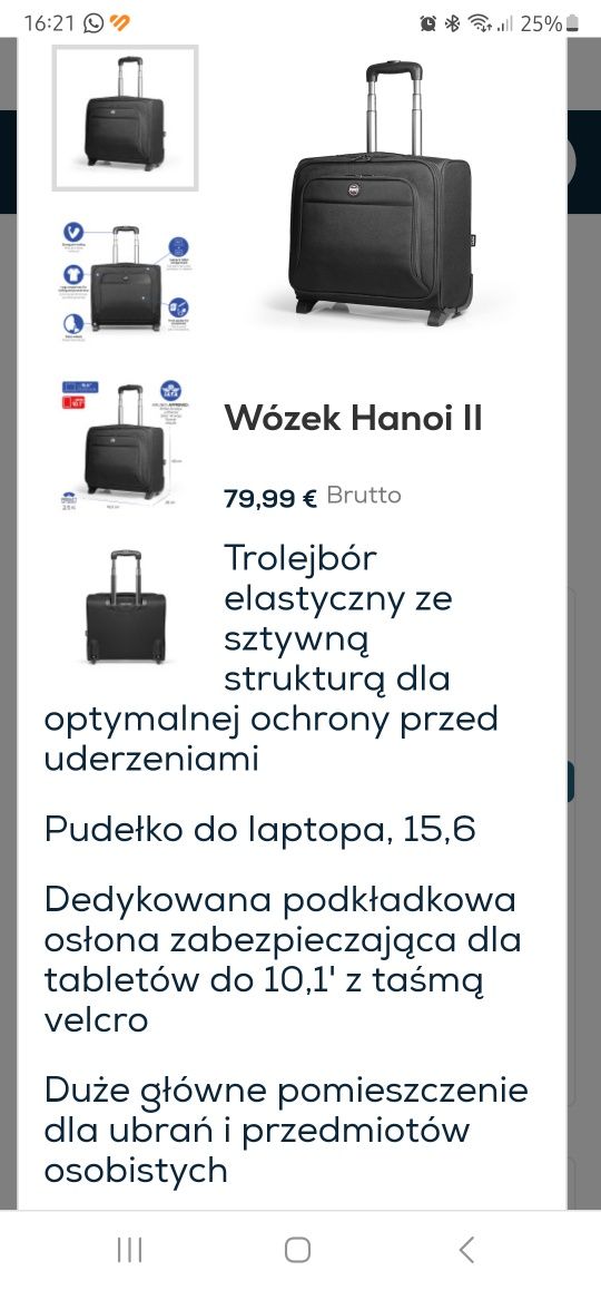 Torba na laptopa na kółkach + walizka. Firma Portdesigne.