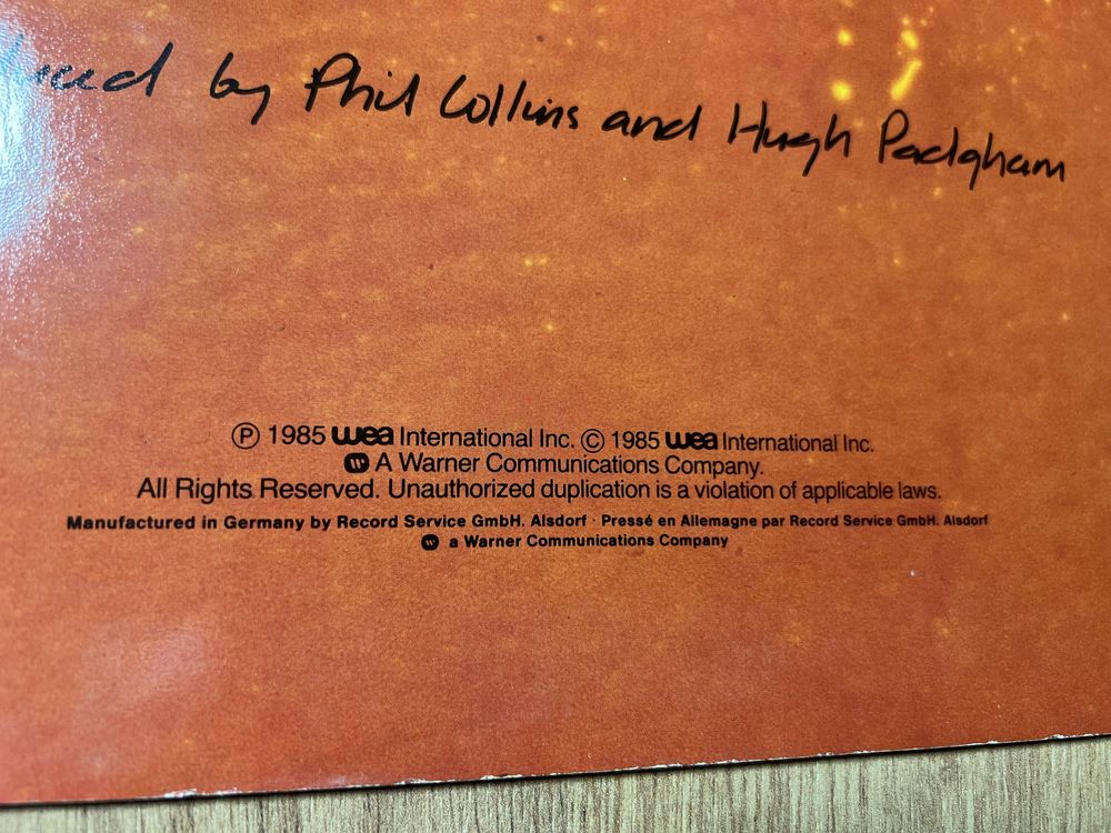 Phil Collins winyl LP No Jacket Required 1985