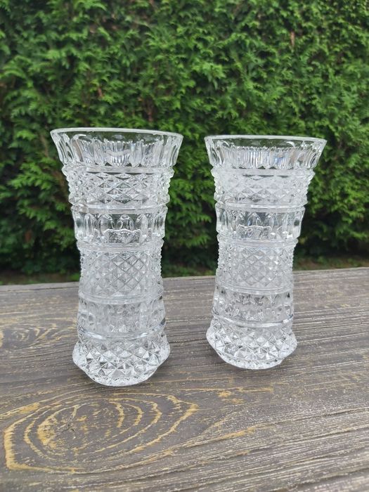 Kryształowy szklany wazon Niemcy Lausitzer Glas 2 sztuki.