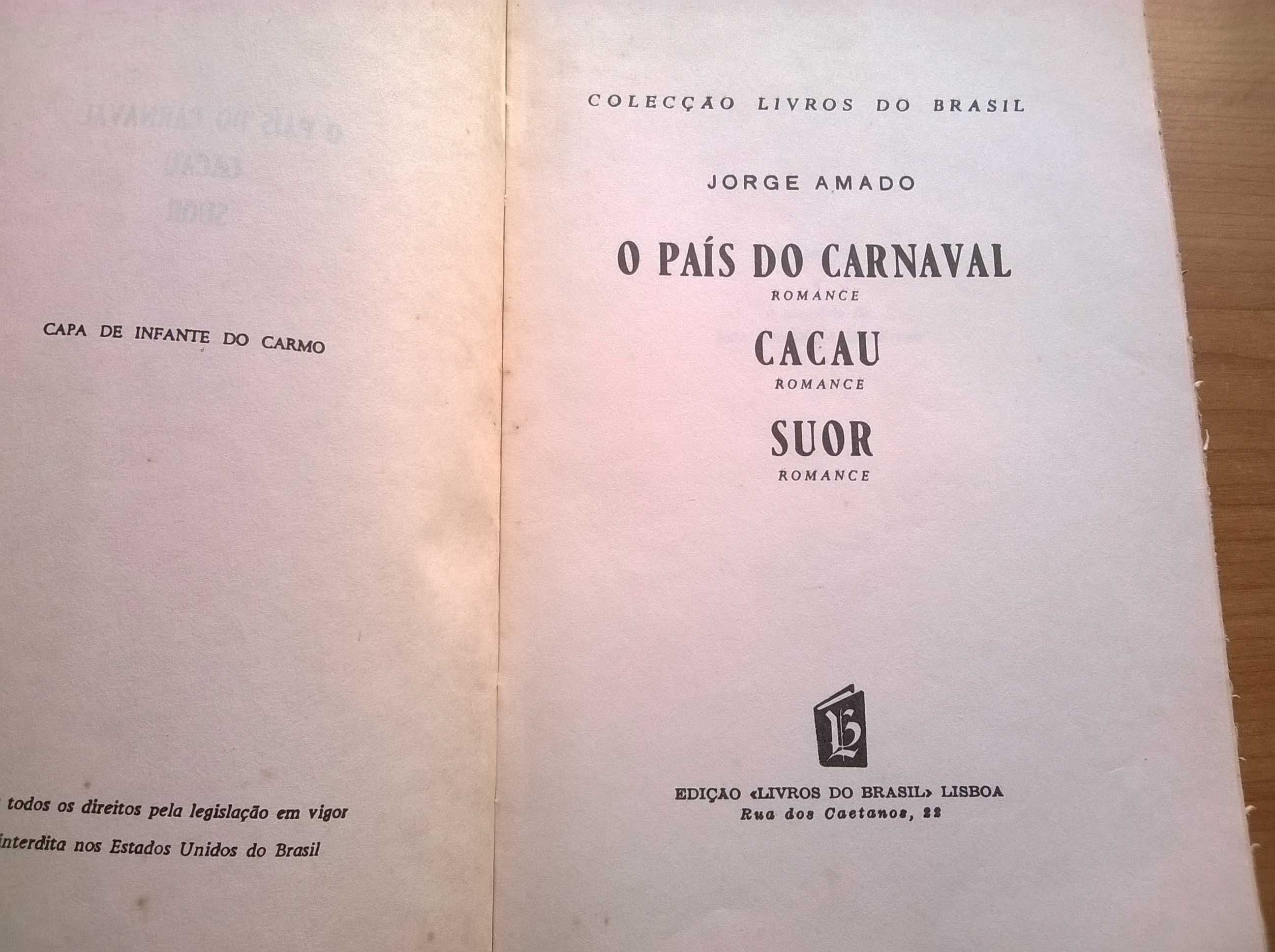 O País do Carnaval + Cacau + Suor - Jorge Amado (portes grátis)