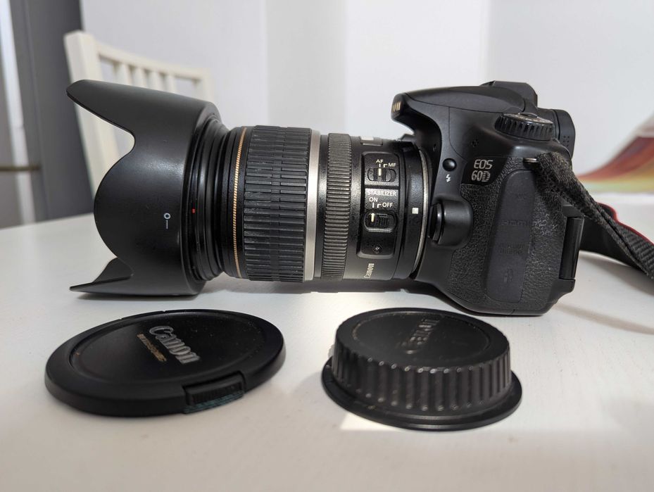 Canon 60D/Canon EF-S 17-55mm f/2.8/punho da bateria/carregador/estoja