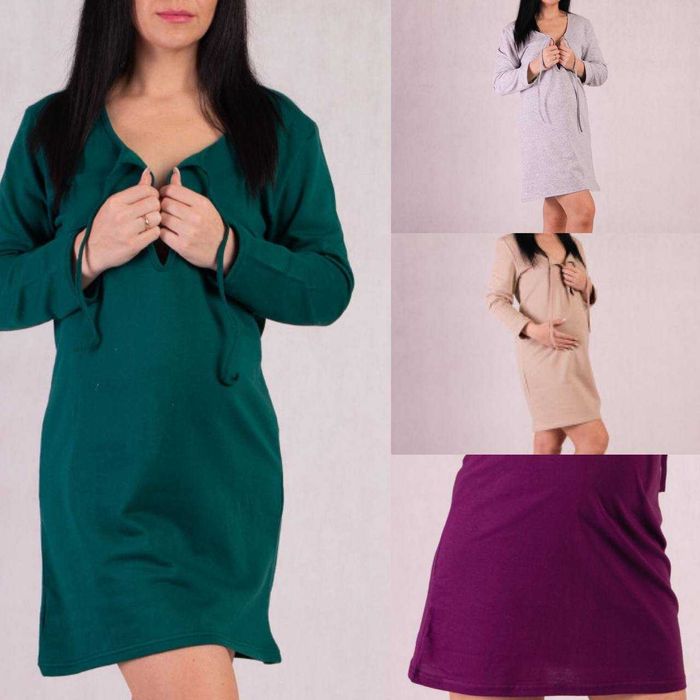 Жіноча тепла нічна сорочка для вагітних в пологовий