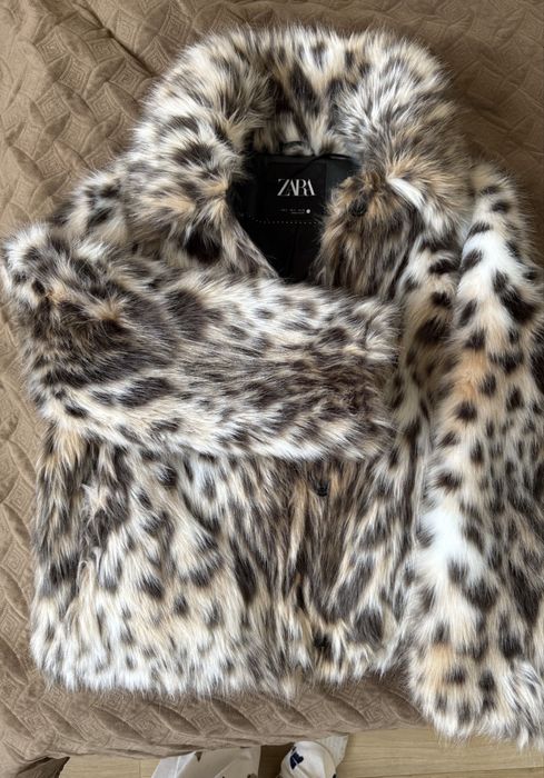 Zara шубка леопард S