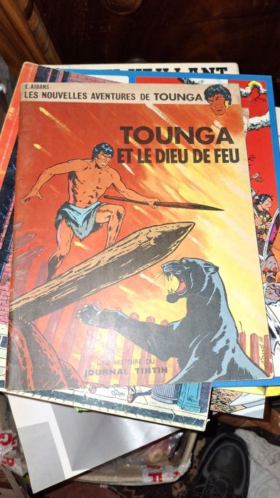 Tounga et le dieu feu e Aidans 1968 journal Tintin