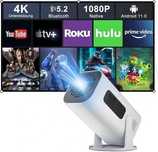 Mini rzutnik, 4K ze stojakiem, mini projektor 1080p, system Android