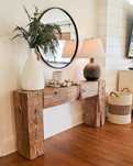 Rustykalna konsola ze starych bali starego drewna loft boho