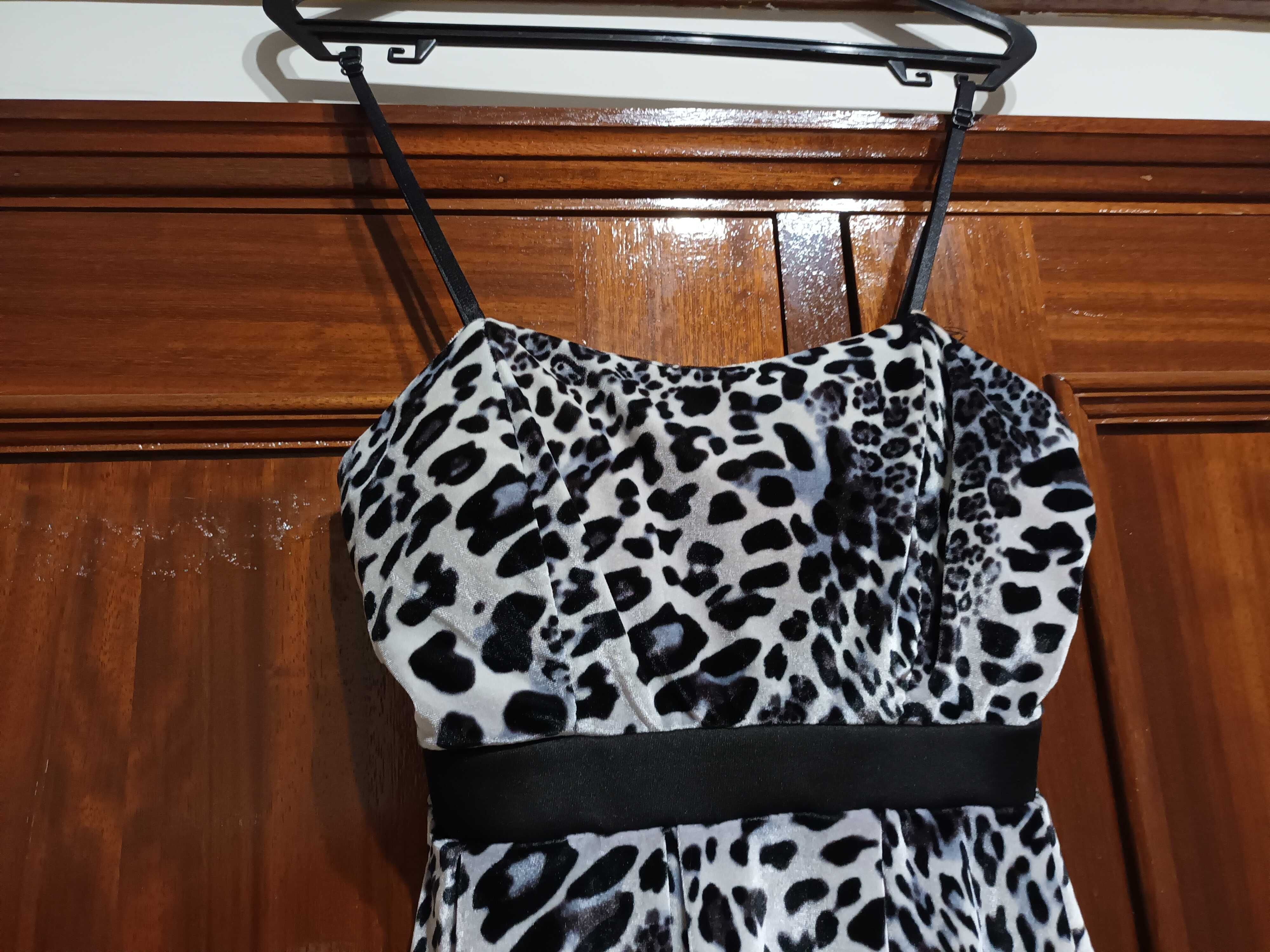 Vestido tigresa preto/branco