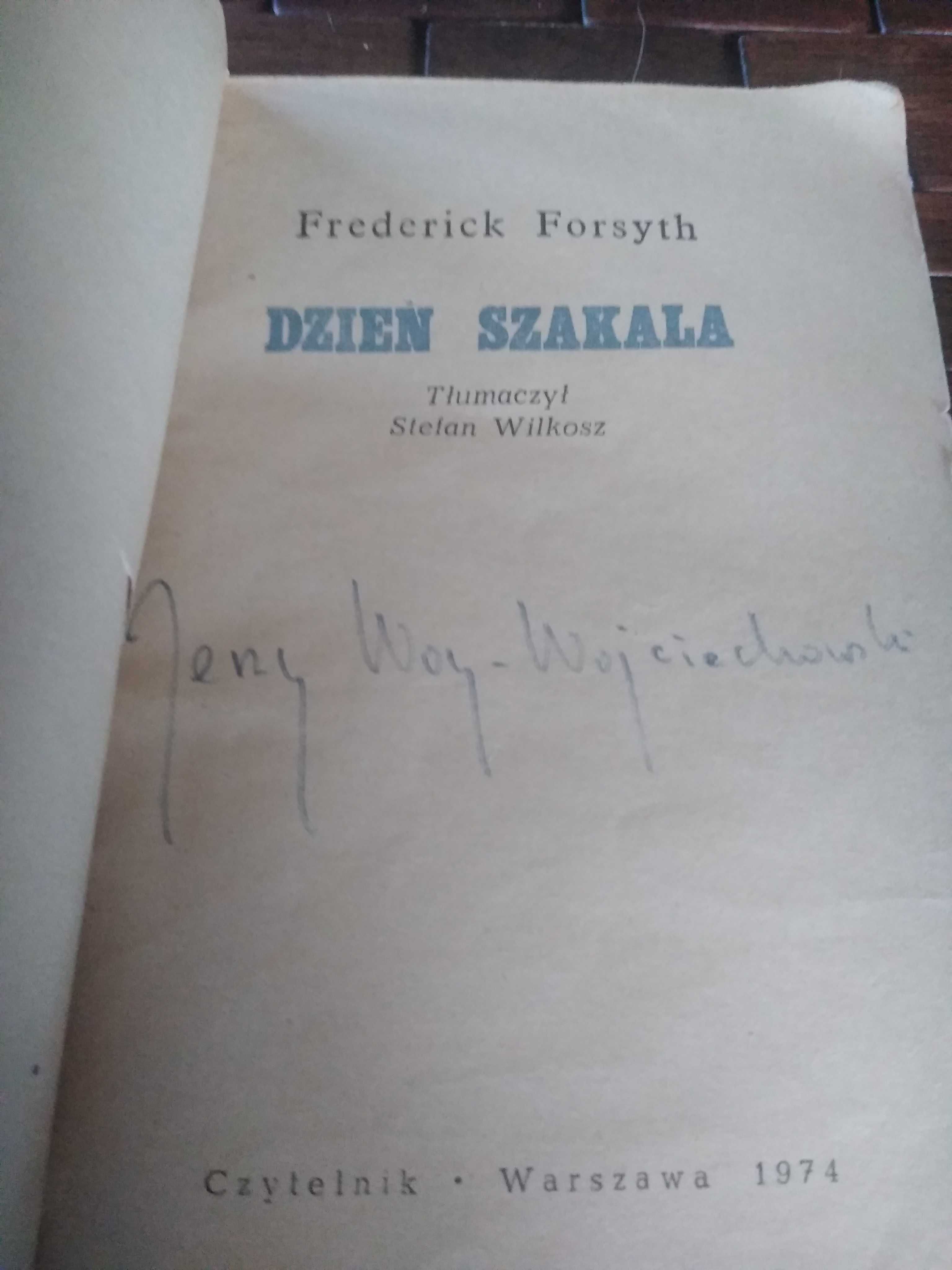 Autograf Jerzego Woy Wojciechowskiego książka dzień szakala forsyth