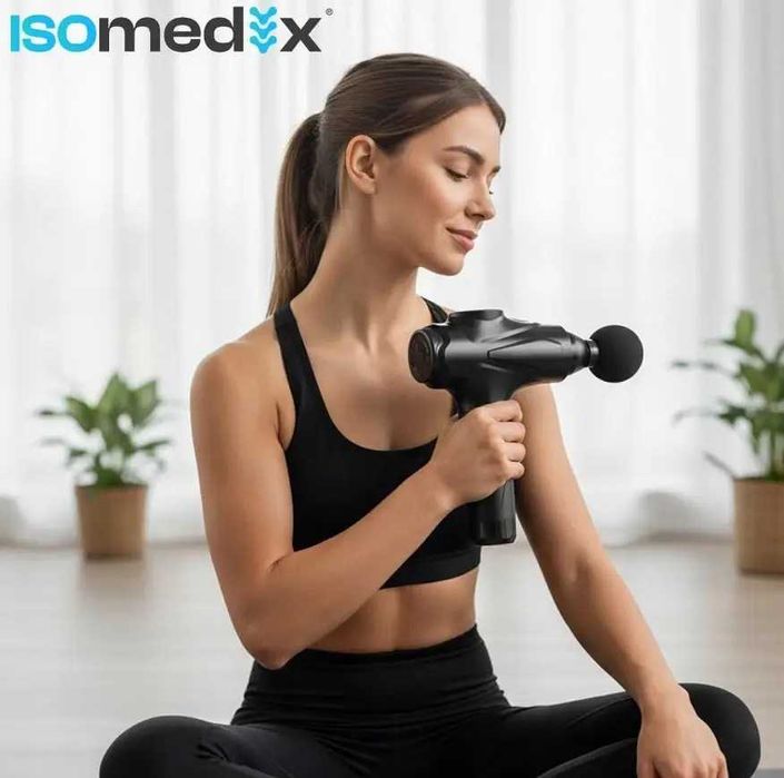 Масажний пістолет ISOMEDIX 12 насадок перкусійний масаж USB 230v