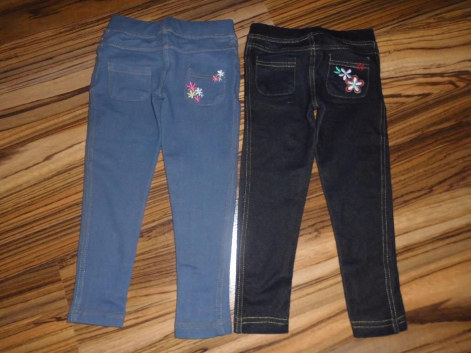 zestaw legginsy ala jeansy 2x + żakiecik r. 98