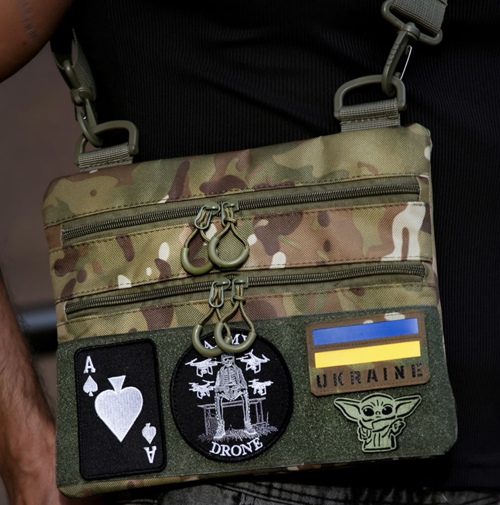 Камуфльована оперативна сумка на плече для зброї тактична мультикам