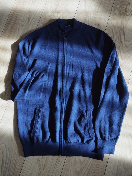 Sweter męski Charles Tyrwhitt 100% merino – granatowy, rozmiar L