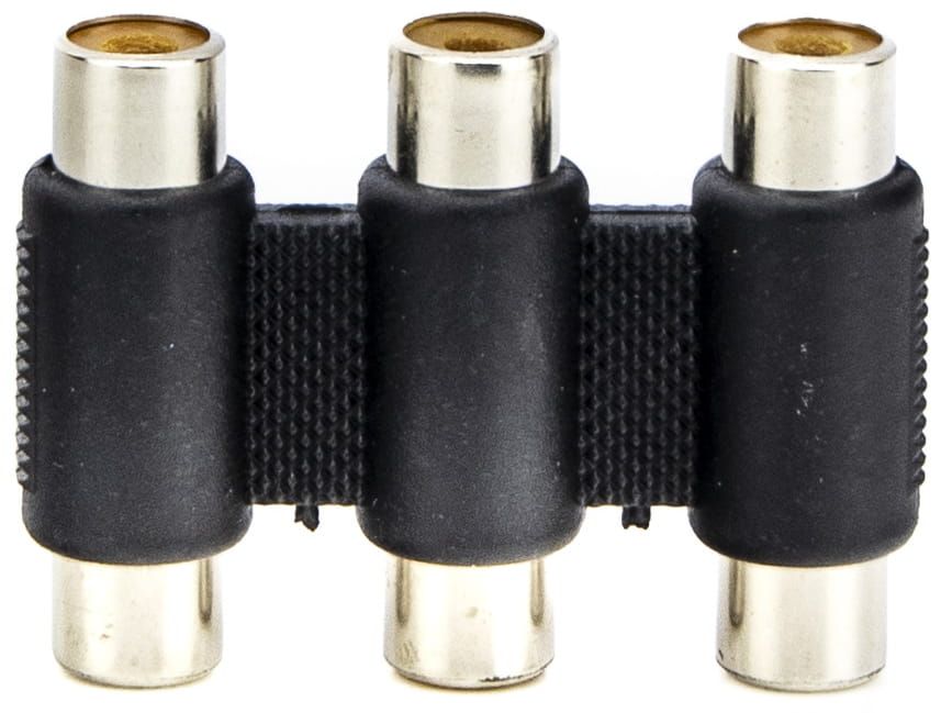 Przejściówka / adapter złączka 3x RCA Chinch żeńskie do 3x RCA Chinch