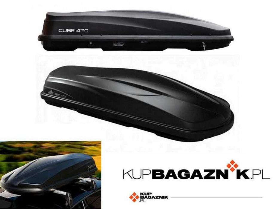 BOX dachowy Bagażnik Kufer Boks bagażowy narty bagaż CUBE 470 antracyt