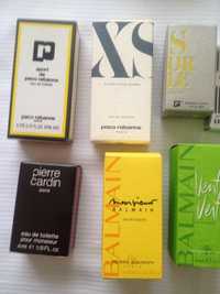 Várias miniaturas de perfume raras, e sabonete Patti