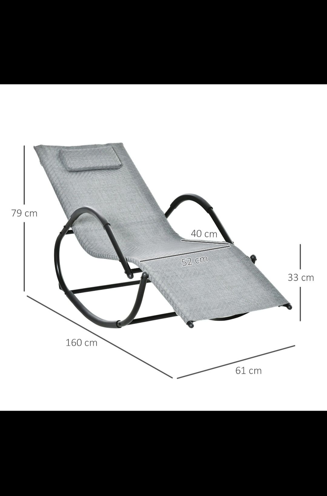 Outsunny krzesło fotel bujany 61 cm x 160 cm x 79 cm