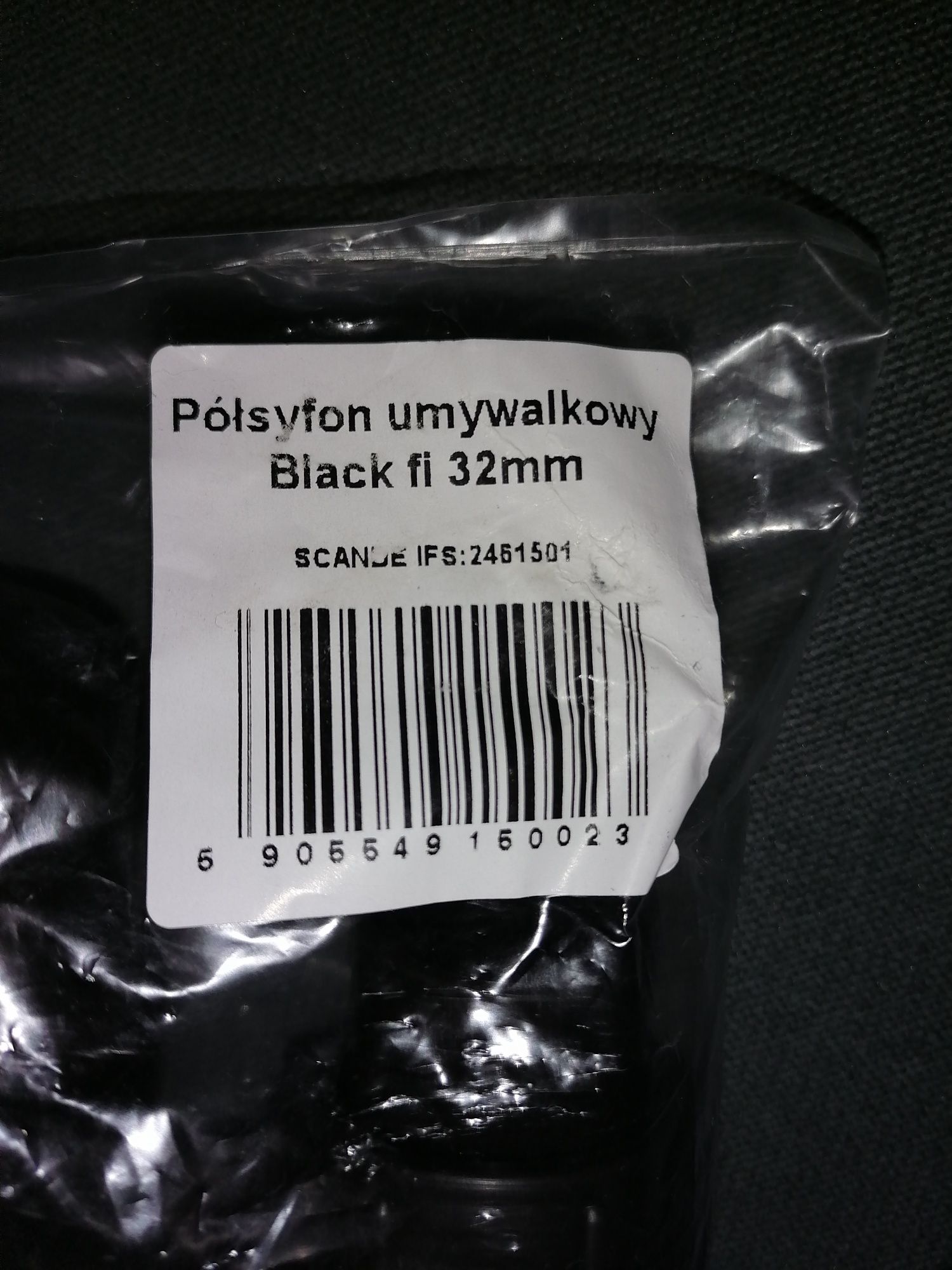 Czarny syfon fi 32 mm (nowy)