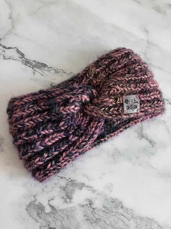 NOWA Damska opaska na uszy, obwód głowy 53-55 cm - rękodzieło
