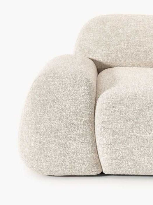 Nowoczesna sofa modułowa 3-os. Wolke Bouclé jasny beż 256x118x65cm