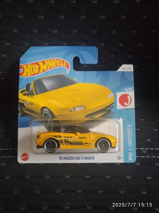 Hot Wheels Mazda MX5 Hot Wheels 91 Mazda MX-5 Żółta