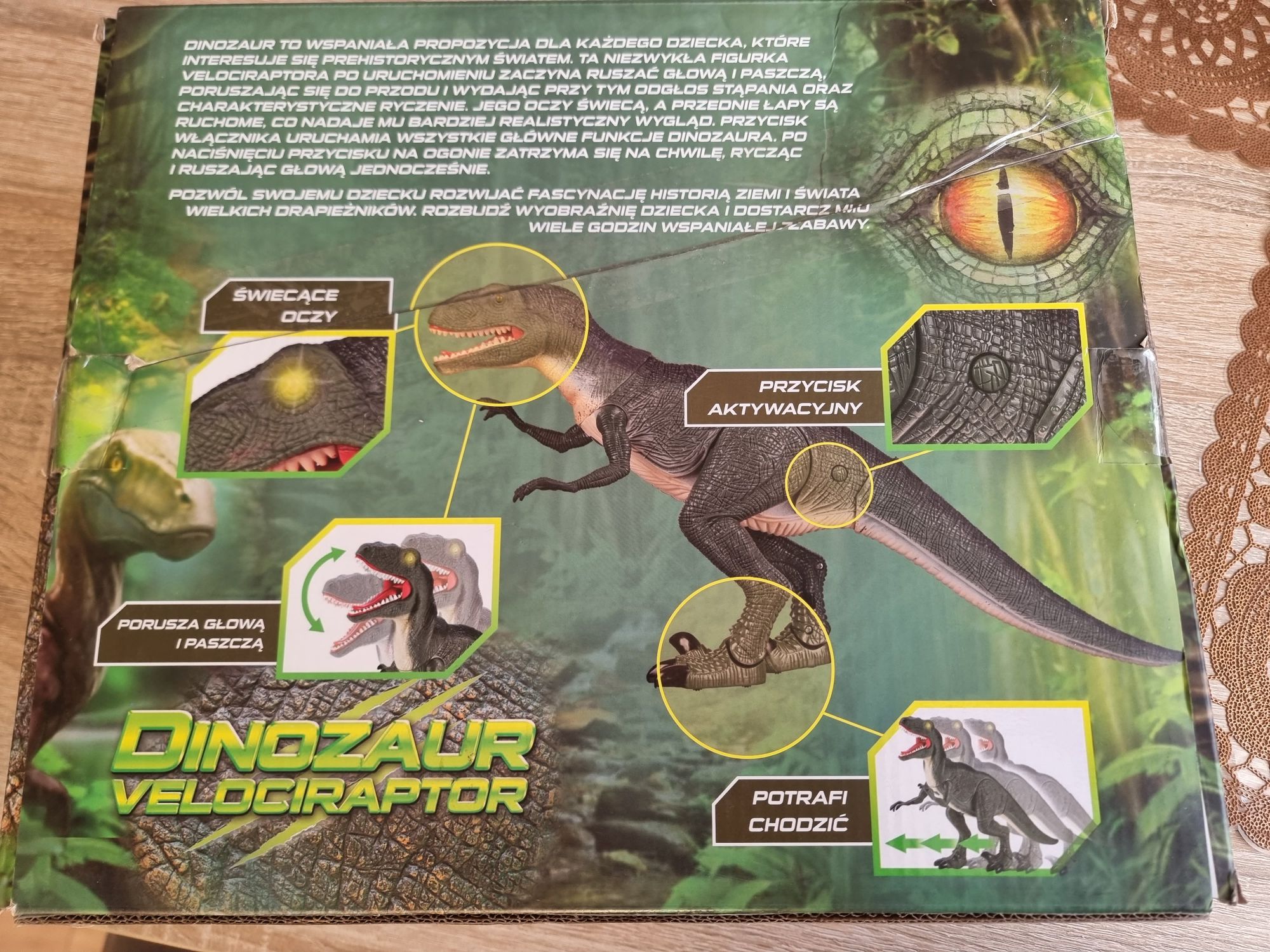 Dinozaur veliceraptor interaktywny