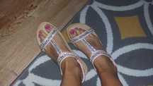 Sandaly z brylantami cekinami 36